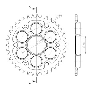 Corona Supersprox Stealth Negra Ducati 525 x 39