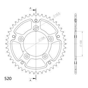 Corona Supersprox Stealth Negra Ducati 520 x 44