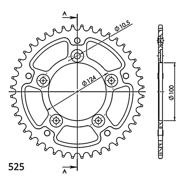Corona Supersprox Stealth Negra Ducati 525 x 44
