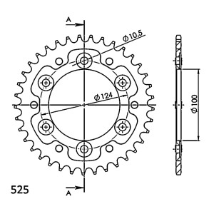 Corona Supersprox Stealth Negra Ducati 525 x 37