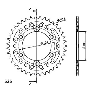 Corona Supersprox Stealth Negra Ducati 525 x 38