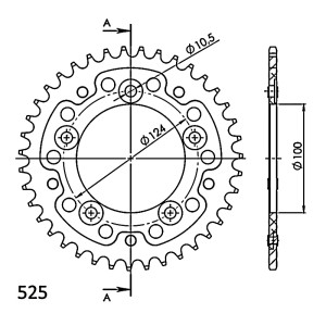 Corona Supersprox Stealth Negra Ducati 525 x 39