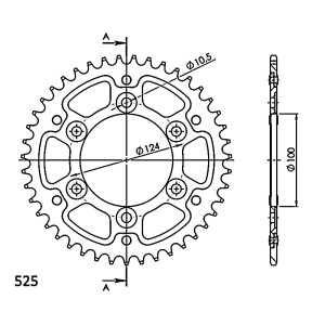 Corona Supersprox Stealth Negra Ducati 525 x 42