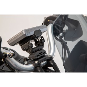 Soporte GPS para manillar Negro. Moto Guzzi V85 TT (19-23).