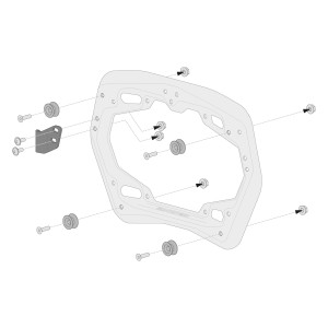 Kit adaptador para soporte lateral PRO Para maletas TRAX, NANUK. Para 2 maletas.