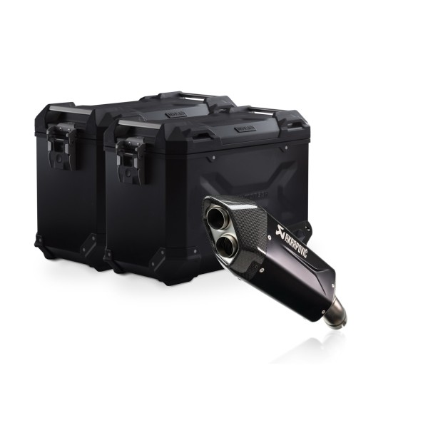Sistema de maletas TRAX ADV + Akrapovic Negro. 45/45 litros. BMW R 1300 GS Adv. (24-).