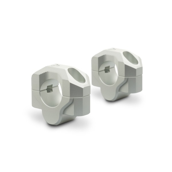 Elevador de manillar Ø 28 mm H-20 mm. Plateado. Fresado.