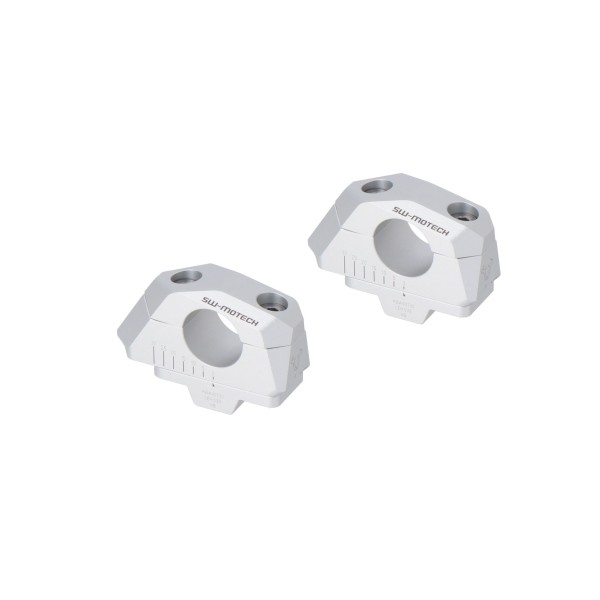 Acercador de manillar variable para Ø28 H-28mm. Colocación 5/10/15/20/25/30 mm. Plateado.