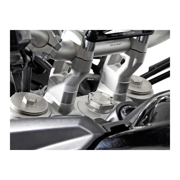 Elevador de manillar H-20 mm. Plateado. Triumph Tiger 800/ 900/ 1200.