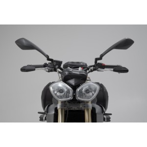 Protectores de maneta con deflector de aire Negro. Triumph Street Triple 675.