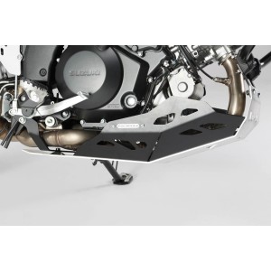 Protector de motor Negro/Plateado. Para V-Strom 1000 con crashbar.
