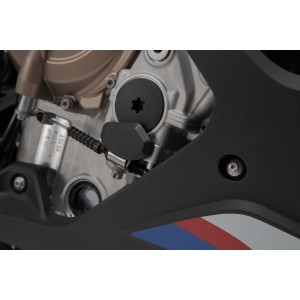 protector de la tapa para la carcasa del motor Negro/plateado. S1000RR(19-)/R(21-), M1000R(22-).