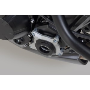 Protector de la tapa para la carcasa del motor Negro/Plateado. Modelos Kawasaki Z900 (16-).