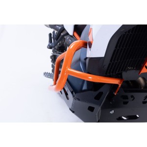 Protecciones laterales de motor Naranja. KTM 790 Adv (23-), 890 Adv/R (22-).