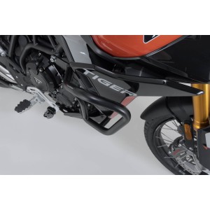 Protecciones laterales de motor Negro. Modelos Triumph Tiger 900, Tiger 850 Sp.