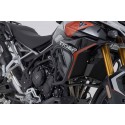 Protecciones laterales de motor Negro. Modelos Triumph Tiger 900, Tiger 850 Sp.