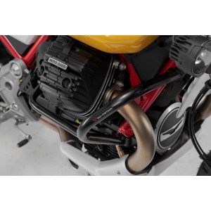 Protecciones laterales de motor Negro. Moto Guzzi V85 TT/Travel/Strada (19-).