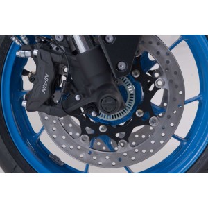 Kit de topes anticaídas para el eje delantero Negro. Suzuki GSX-8S/8R (22-), V-Strom 800 (22-).