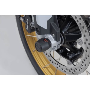 Kit de topes anticaidas para el eje delantero Negro. BMW F750/800GS, F850GS/Adv, F900R/XR/GS.