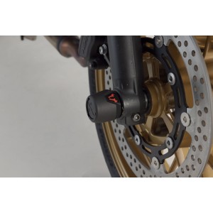 Kit de topes anticaidas para el eje delantero Negro. Kawasaki Z650, Ninja 650, Ninja 7 Hybrid.