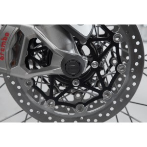 Kit de topes anticaidas para el eje delantero Negro. Modelos Triumph, Honda, Yamaha.