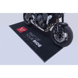Alfombrilla para motocicleta de SW-MOTECH 2,0 x 1,0 m Rectangular. Negro. Blanco/rojo.