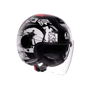 CASCO AGV ETERES HISTORY MATT BLACK/WHITE/RED