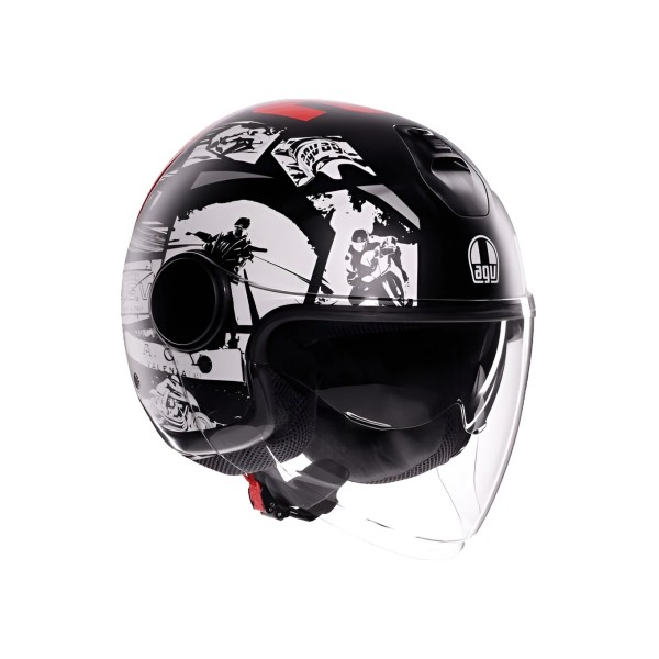 CASCO AGV ETERES HISTORY MATT BLACK/WHITE/RED