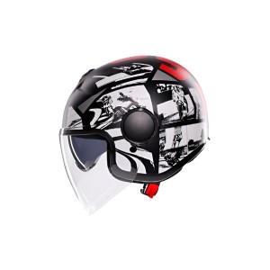 CASCO AGV ETERES HISTORY MATT BLACK/WHITE/RED