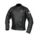 Chaqueta de moto cuero vintage Hector negra