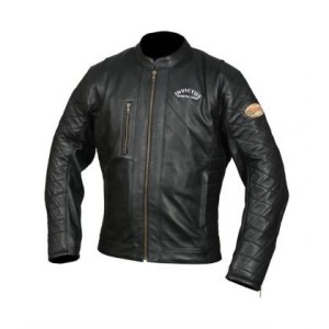 Chaqueta de moto cuero vintage Hector negra