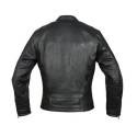 Chaqueta de moto cuero vintage Hector negra