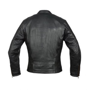 Chaqueta de moto cuero vintage Hector negra