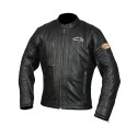 Chaqueta de moto cuero vintage Hector negra