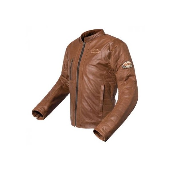 Chaqueta de moto cuero vintage Hector marrón