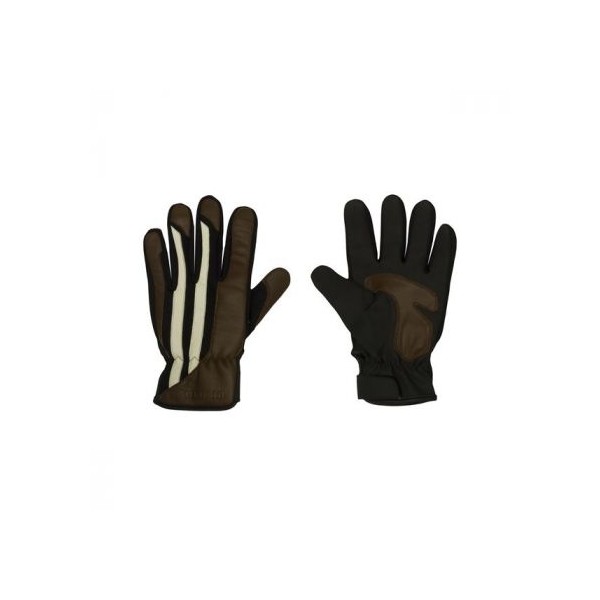 Guante de moto vintage Invictus El Figura marrón