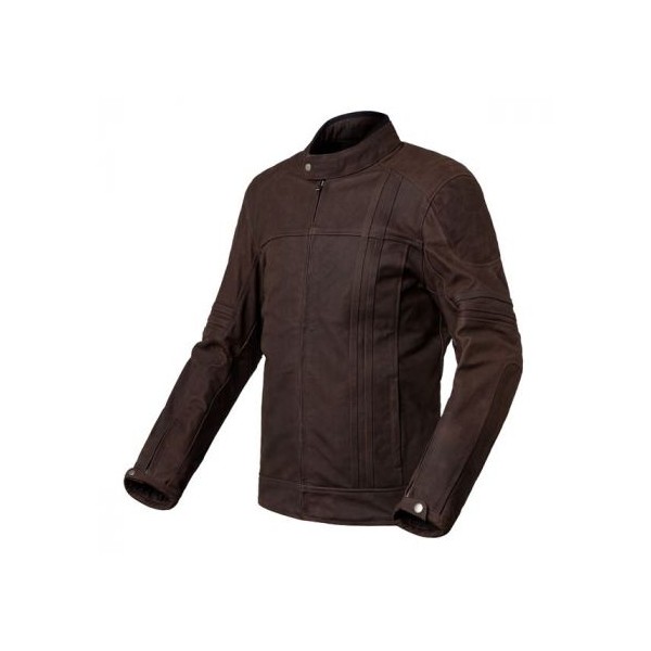 Chaqueta de moto de cuero marrón Invictus Cronos
