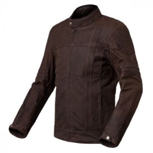Chaqueta de moto de cuero marrón Invictus Cronos