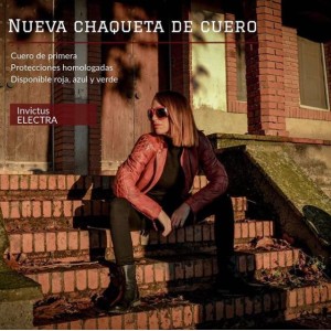 Chaqueta de moto de cuerdo de chica Electra Roja