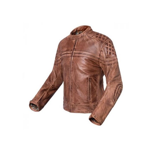 Chaqueta de cuero de chico marrón desgastado Invictus Eros