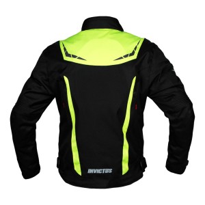 Chaqueta corta de moto hombre Invictus Atlas Black Fluo