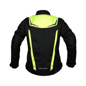 Chaqueta corta de moto mujer Invictus Diana  Black fluo
