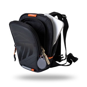 SD-TL1 MOCHILA DE PIERNA PARA MOTO NEGRA/BLANCA
