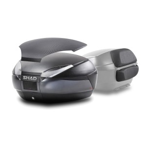 TOP CASE SH48 GRIS OSCURO + TAPA CARBONO + RESPALDO