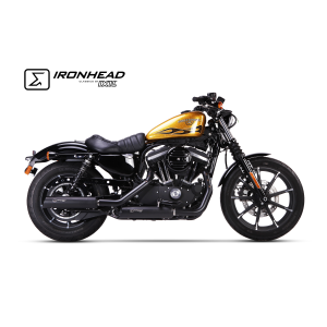 Ixil - HD1008SB - para H-D SPORTSTER XL 1200 2004-2013 - SLIP ON (LOWER MUFFLER) - IRONHEAD ROUND BLACK