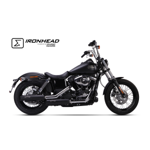 Ixil - HD1006SB - para H-D DYNA STREET BOB 2006-2016 - SLIP ON (UPPER MUFFLER) - IRONHEAD ROUND BLACK