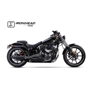 Ixil - HD1005SB - para H-D SOFTAIL BREAKOUT 2013-2016 - SLIP ON (UPPER MUFFLER) - IRONHEAD ROUND BLACK