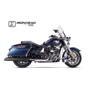 Ixil - HD1017SB - para H-D TOURING ROAD KING 2017-2021 - SLIP ON (LEFT MUFFLER) - IRONHEAD ROUND BLACK
