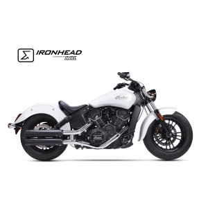 Ixil - HI2001SB - para INDIAN SCOUT 15-23 - SLIP ON (UPPER MUFFLER) - IRONHEAD ROUND BLACK
