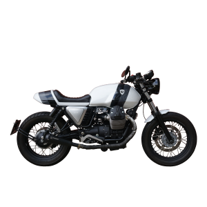Ixil - OM334SSB - para MOTO GUZZI V7 II - SLIP ON (RIGHT MUFFLER) - IRONHEAD CONICAL BLACK INOX